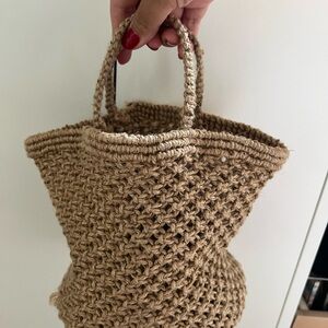 Handcrafted Tan Woven Tote Bag